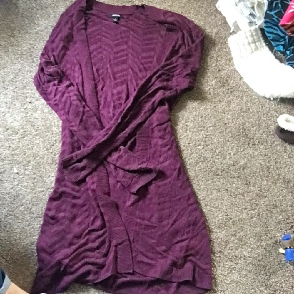 Purple long cardigan